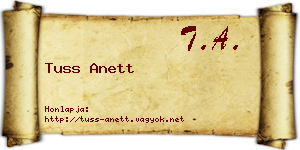 Tuss Anett névjegykártya